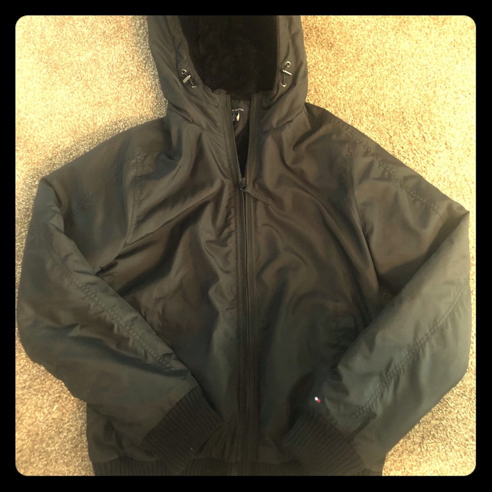Tommy Hilfiger women’s black zip up jacket!